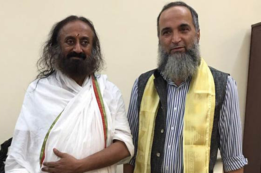 Burhan Wani father meets Sri Sri Ravishankar